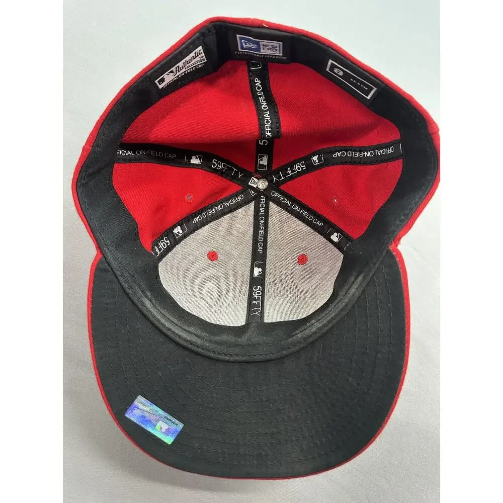 Washington Nationals Hat Cap Fitted Mens 8 Red MLB Baseball On Field New Era